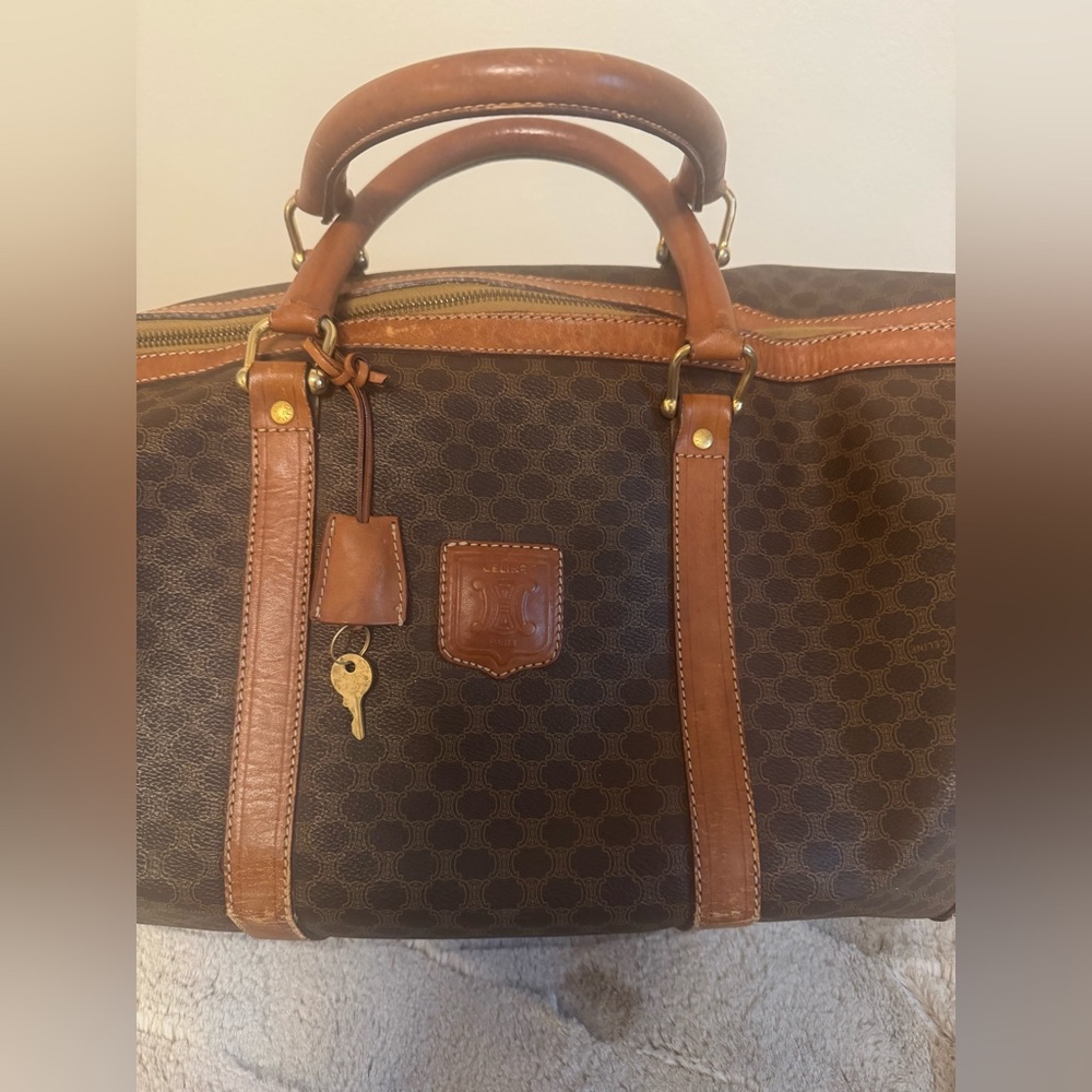 CELINE Macadam Canvas
Boston Bag PVC Leather Brown
Gold - Picture 3 of 13